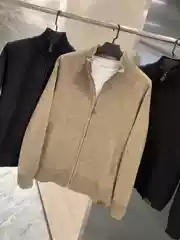 Men's Special Offer! Chenille Texture! Thickened Warm Autumn and Winter Stand Collar Solid Color Knit Sweater Jacket for Men