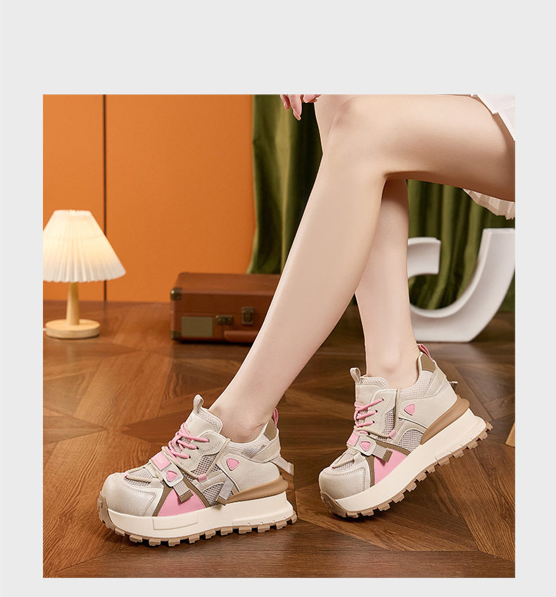Giày sneaker nữ chạy bộ mesh thoáng khí đế dày Dexun 2026 — Lưới đơn hồng, Lưới đơn xanh, Lưới đơn xám chi tiết 16