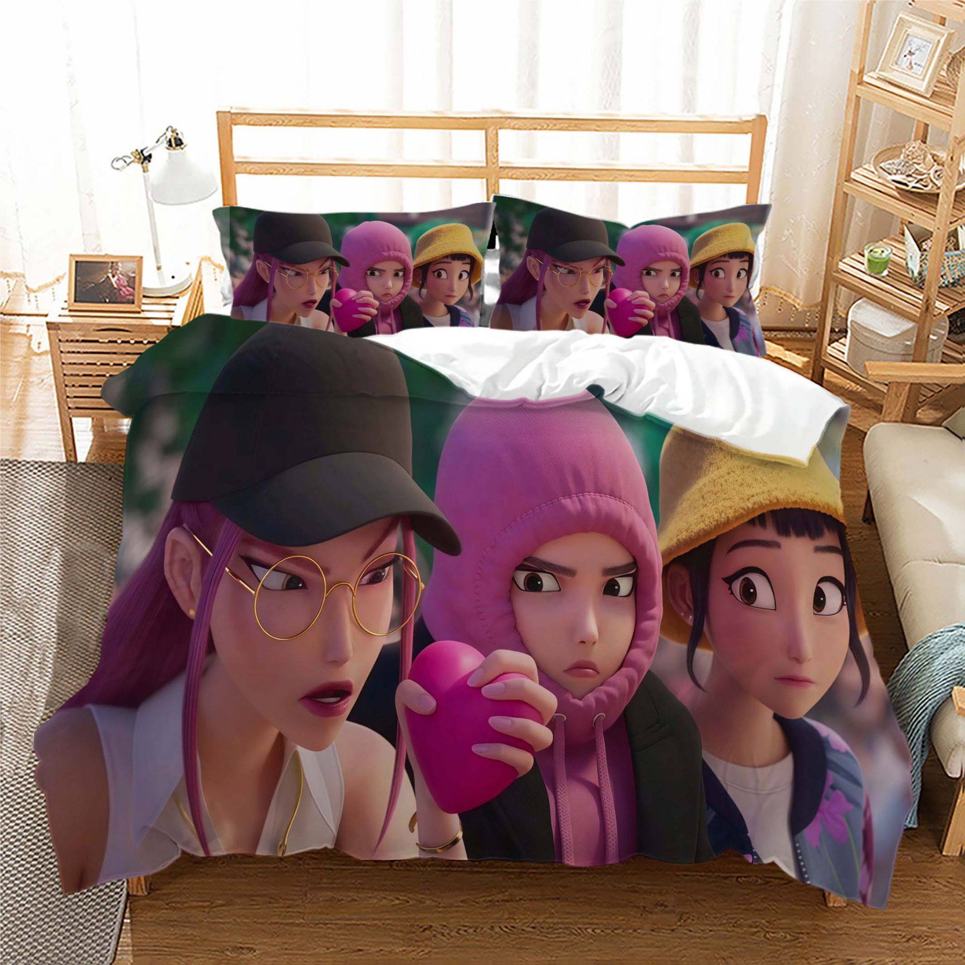 Hunter Girl Group Series 3D Digital Printing Three-Piece Set Cross-Border Amazon Wholesale Bedding One-Piece Dropshipping