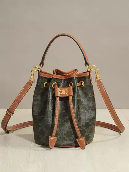 2026 New Triumphal Arch Monogram Drawstring Bucket Bag for Women, Premium Contrast-Color Drawstring Bag, Handbag & Crossbody Bag