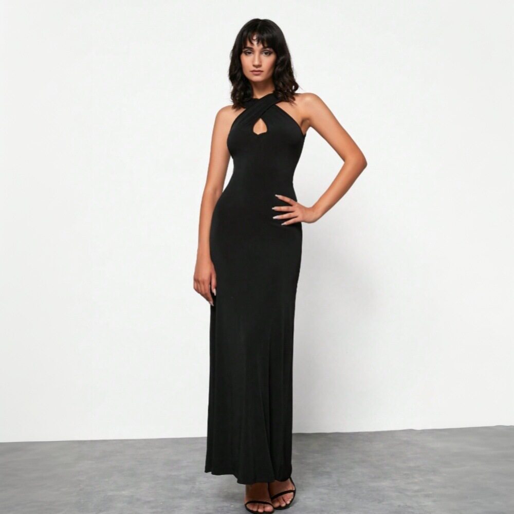 Womens Backless High Waisted Maxi Dress Elegant Design Spring Summer Fashion Comfortable Fabric Wholesale