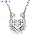 Horseshoe pearl smart white gold necklace