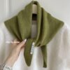 Korean High-End Wool Triangle Scarf Korean Style Knitted Shawl Women's Outer Warm Triangle Scarf Small Waistcoat