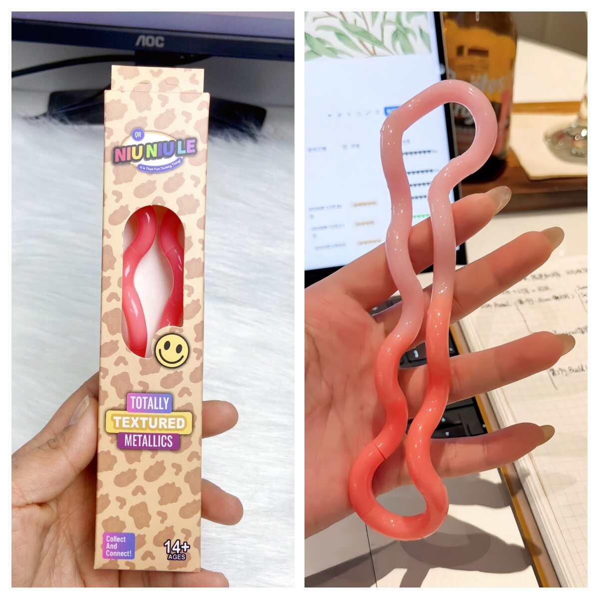 跨境温变扭扭乐儿童专注力训练神器缠绕减变发泄减压玩具厂家直销