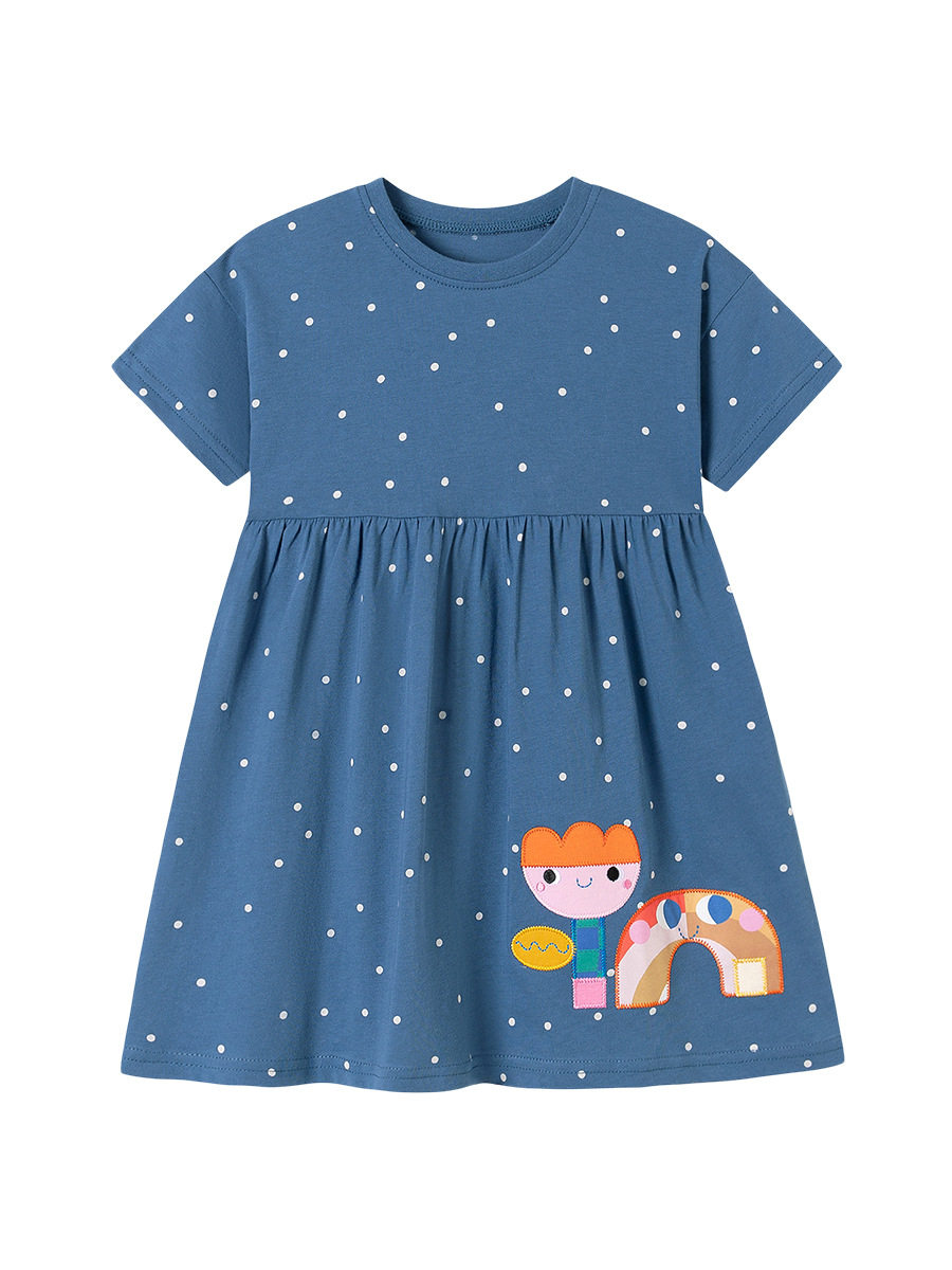 Girls' Summer Dress, Cute Short-sleeve Kids' Dress, Kids' Dress