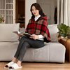 Wholesale In-Stock Christmas Cross-Border Trendy Women's Gray and White Checkered Shawl Blanket Double-Layer Thickened Warm Nap Blanket Cover Blanket