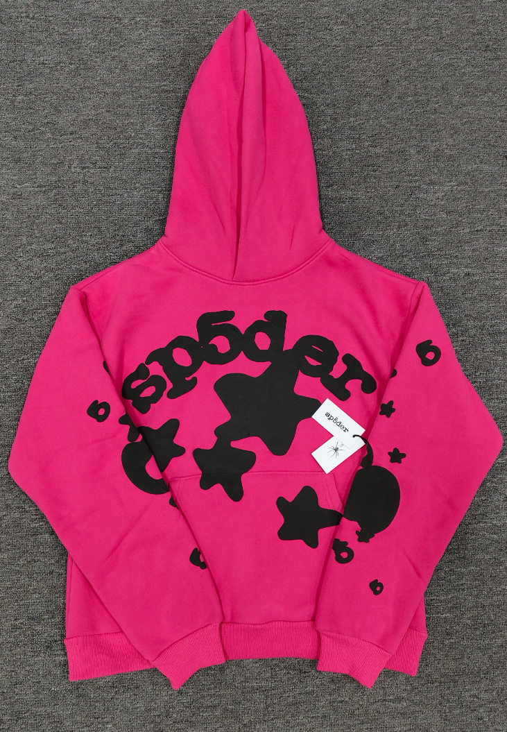 跨境爆款连帽衫555555美潮街头重磅宽松Sp5der卫衣卫裤男套装现货