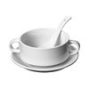 Western-style Pure White Binaural Soup Bowl Soup Cup Soup Cup Simple Ceramic Tableware Baking Steamed Egg Breakfast Porridge Bowl Dessert Bowl
