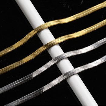 Factory Direct Sales European and American Stainless Steel Blade Chain Titanium Steel Flat Snake Chain Necklace Cross-Border Men's Fashion Jewelry Women's Accessories