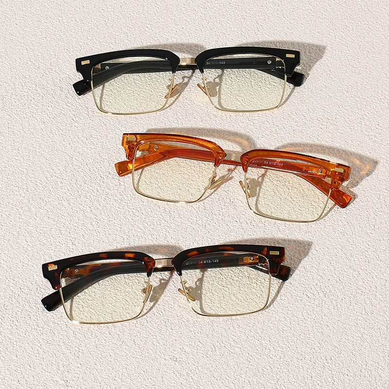 Zhang Yuanying Same Style Hawksbill Fashionable Plain Glasses Frame Butterfly Eyebrow Line Half Frame 20411 for Men and Women