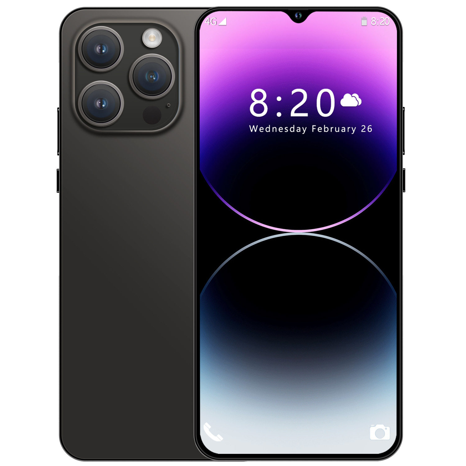 2025跨境手机I14 PRO MAX真4G网络3+32高端超大屏一体智能外贸手