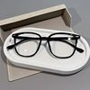 Flat Glasses Anti-blue Light Cyber Red Plain-made Artifact High-value Large-frame Round-face myopia Glasses Frame Can be equipped with power