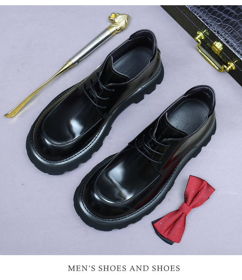 Boot nam da bò thật đế dày kiểu Chelsea cổ thấp chống trượt — Màu nâu, Màu đen, Màu nâu mẫu lót nhung, Màu đen mẫu lót nhung