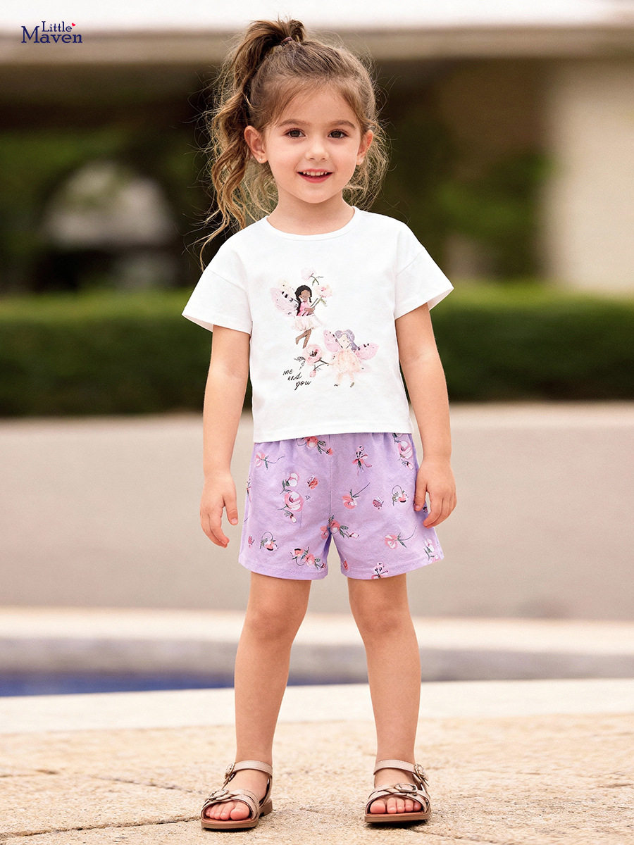 [Style] Girls' Set, Summer Short-sleeve Kids' Outfit, Cute Baby Children's Clothing