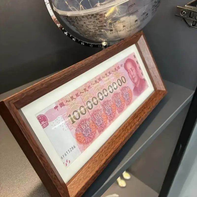 Fashionable Black Walnut Photo Frame Multi-Gold Display Stand for Enhancing Luck, Vertical Simple Light Luxury Chinese-Style Home Decoration Wood