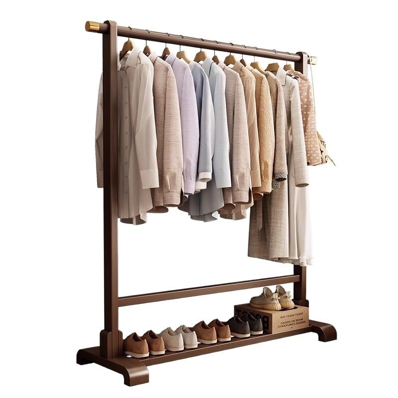 Clothes Rack Floor-Standing Bedroom Simple Indoor Clothes Hanging Rod Household Coat Rack Simple Modern Solid Wood Clothes Hanging Rack