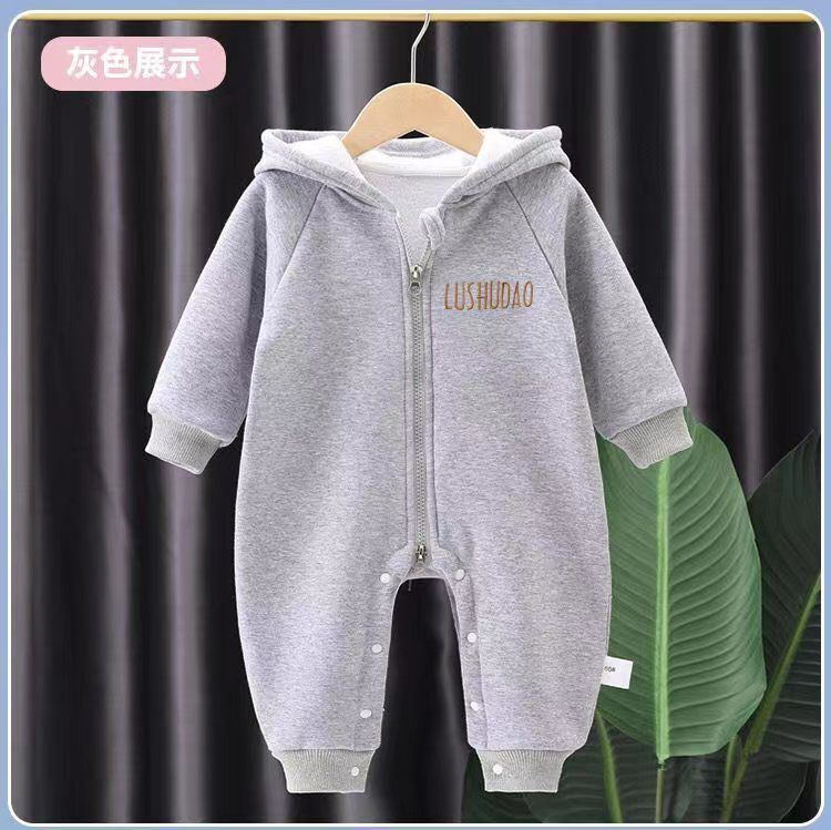 Baby Jumpsuit Spring and Autumn Outfit Baby Romper Newborn Minnie Velvet One-Piece Clothing Pajamas Autumn Long-Sleeved