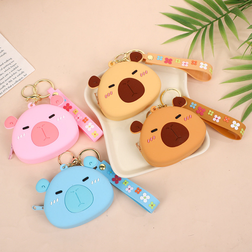 Creative Kapibara Coin Purse Cute Storage Small Wallet Keychain Couple Bag Gift Pendant Waterproof