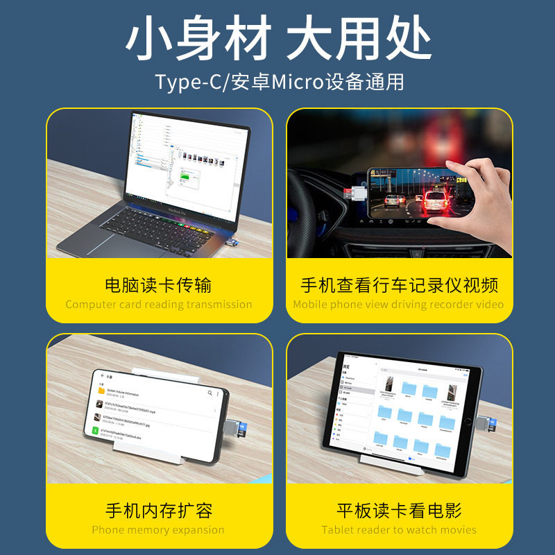 Metal Card Reader Type-C Memory Card Adapter Memory Card Adapter