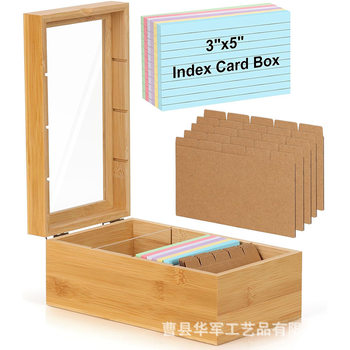 Ready-Made Desktop Card Recipe Storage Box Office Desk Clamshell Business Card Storage Box Document Note Organizer Box