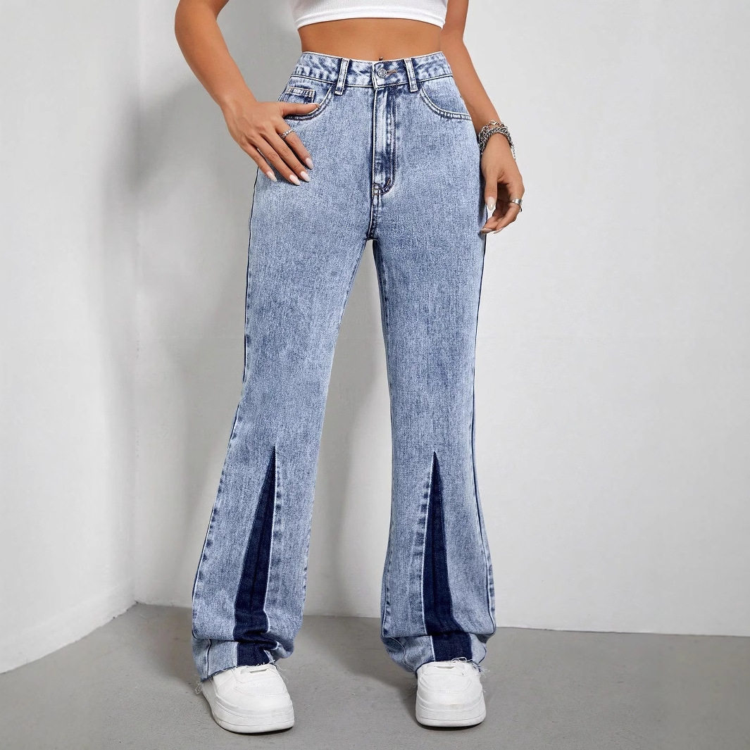High Waisted Wide Leg Denim Pants Loose Fit Floor Length Casual Style Perfect for Everyday Wear Wholesale Available