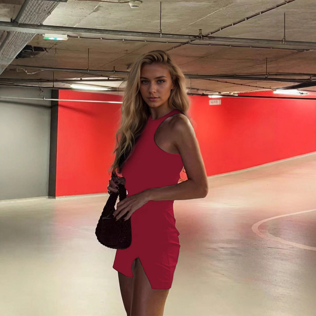 Womens Sweet and Spicy Style Dress Spring Summer Collection Bodycon Split Hem Short Length Wholesale Available