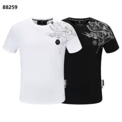 One-piece delivery foreign trade European and American fashion brand Philip plann printed short sleeve PP rhinestone skull quality T-shirt