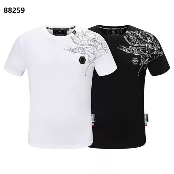 One-piece delivery foreign trade European and American fashion brand Philip plann printed short sleeve PP rhinestone skull quality T-shirt