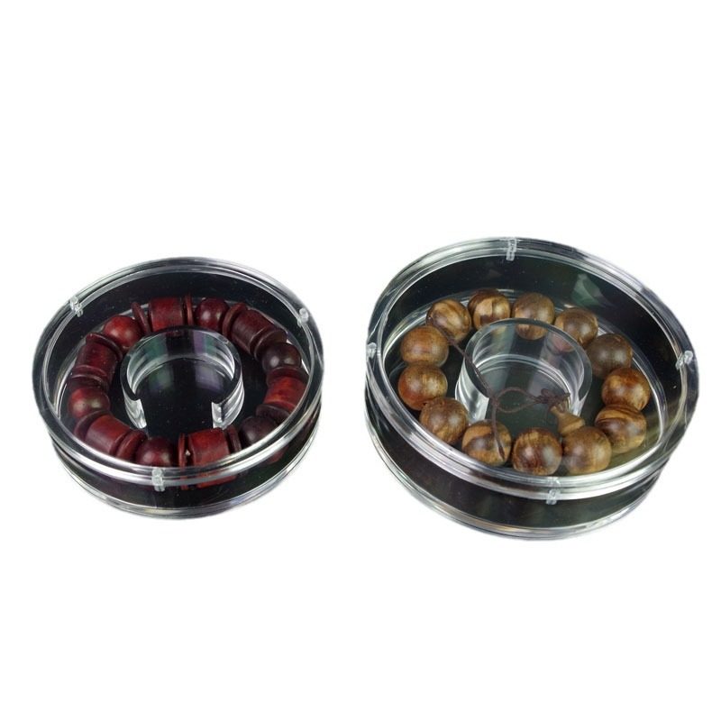 Acrylic Transparent Octagonal Round Box Sealed Sealed Box Hand String Buddha Bead String Storage Box Packaging Box Display Box