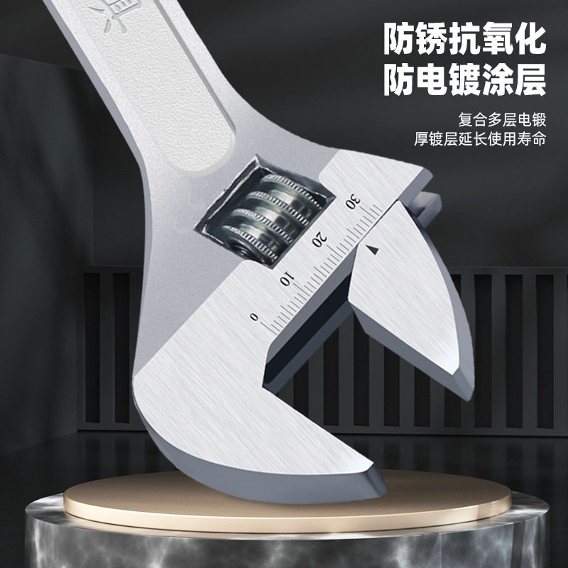 鲁威手动活扳手万能扳手套装大开口多功能扳手三件套活口扳手批发