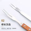 Stainless steel knife and fork outdoor barbecue knife and fork suit wooden handle meat knife lamb leg knife and fork barbecue fork steak knife barbecue fork