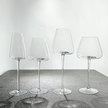 Red Wine Glass Transparent Burgundy Lead-Free Crystal Glass Big Belly Goblet Bordeaux Glass Concave Bottom Wine Glass