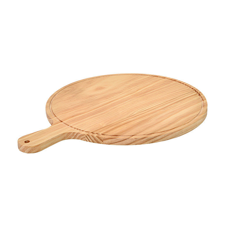 Unpainted Pizza Plate Wooden Tray Round Japanese Solid Wood Steak Plate Cake Plate Bread Cake Meal Steak Cutting Board