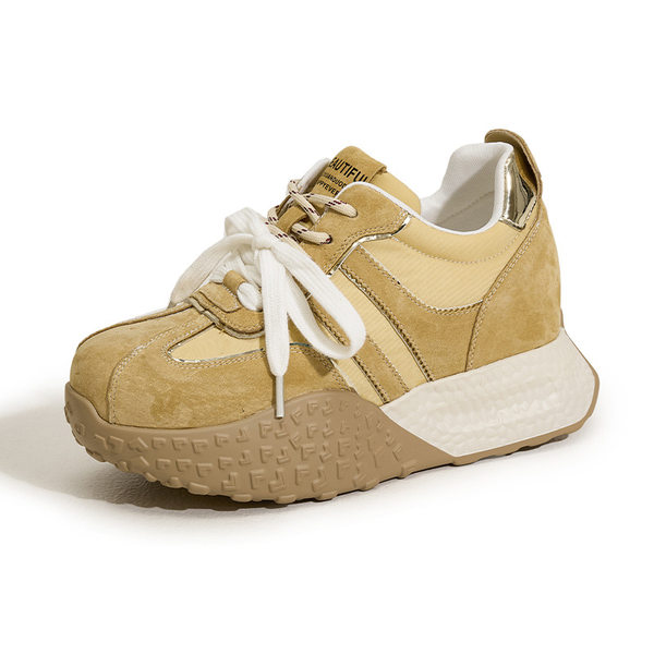 Giày cao gót nữ đế xuồng platform da bò mềm, gót siêu cao 8cm, form tròn, quai ngang, phong cách casual — Hình cầu, Xanh Nil, Len nguyên chất