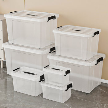 Storage box household storage box transparent sundries toy storage box large clothes storage box snack plastic wholesale