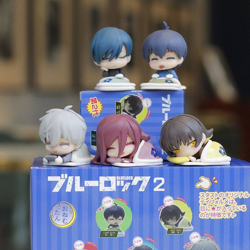 In-Stock Blue Prison Sleep Capsule Toy Stasto Blue Lock Bee Le Qian Sleep Pose Doll Figurine for Women