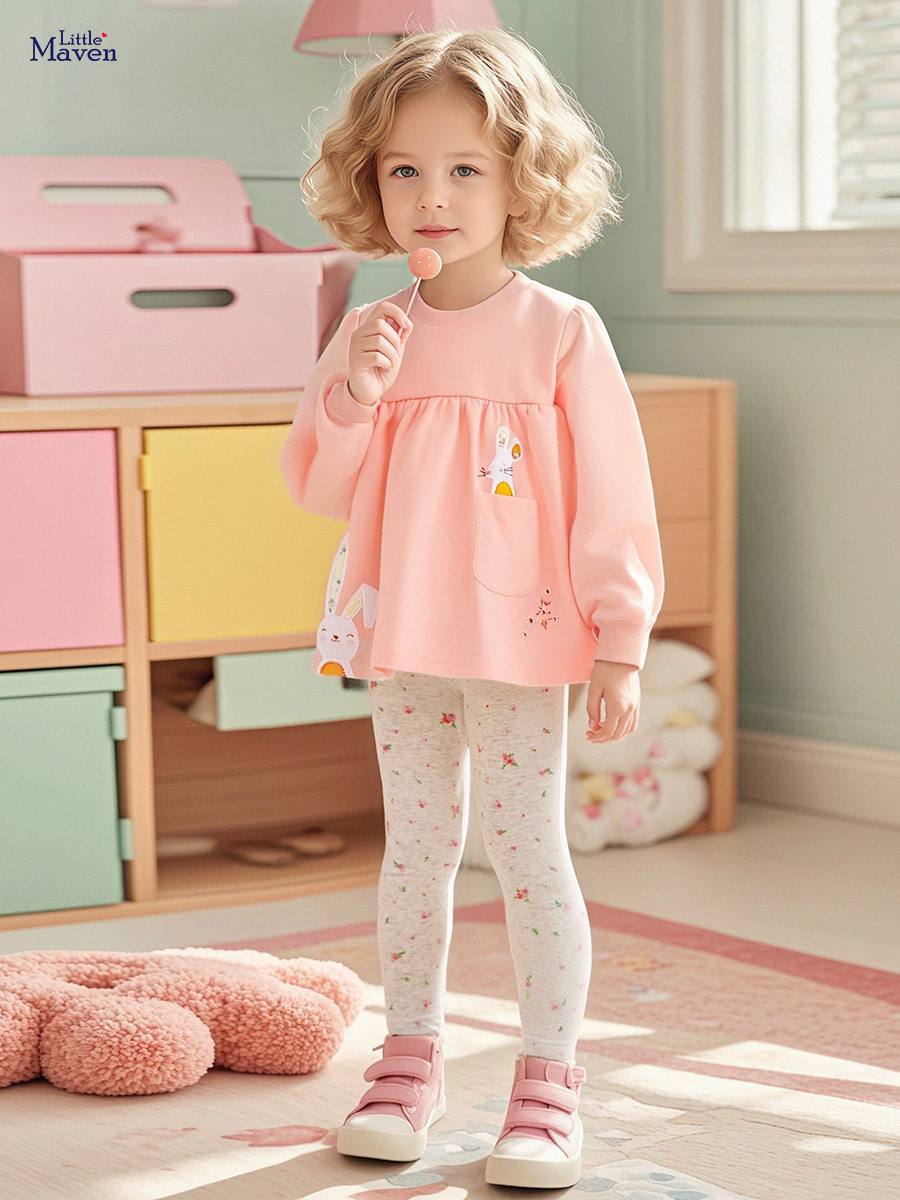 Girls' Long-Sleeve Cartoon Set Wholesale, Autumn Kids' Cute Outfit