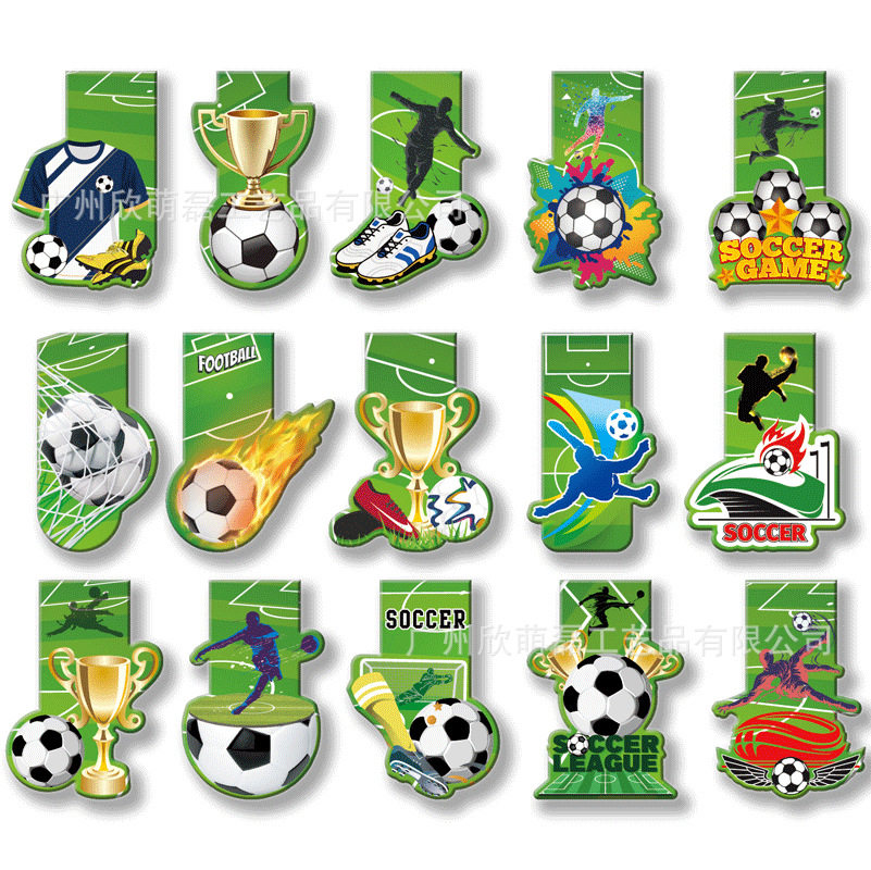 Hot-Selling Amazon Magnetic Bookmarks World Cup Football Cross-Border E-Commerce Supply Chain Guangzhou Manufacturer Magnetic Stickers