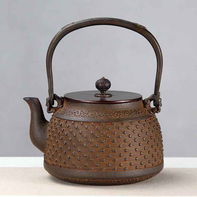 Pure Handmade Raw Iron Pot Cast Iron Uncoated Boiling Water Non-Boiling Teapot Old Iron Pot Electric Ceramic Stove Boiler Tea Set