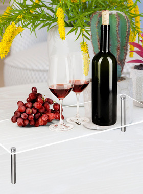 透明亚克力蛋糕手长方形展示架金属支架摆台置物架装饰美化防水