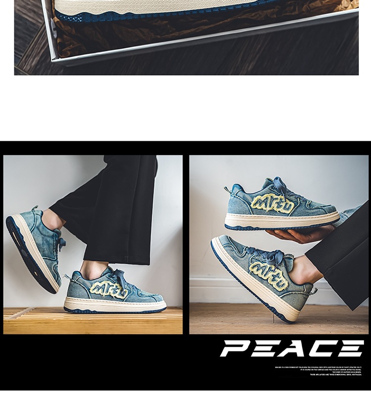 Meiretu Spring/Summer New Men's Shoes Denim Breathable Thick-Soled Ins Trend Casual Retro Canvas Shoes 992 13 O1CN01DRbqEM1YyfprvY9g6 !!2212671423128 0 cib