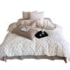 Small fresh floral cotton double-layer yarn four-piece set Korean lace gentle wind cotton quilt bedding soft