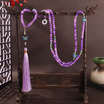 Factory Wholesale New Chinoiserie Purple Necklace Short Back Cloud Collar Versatile Ancient Style Han Dynasty Horse Face Skirt Necklace Accessories for Women