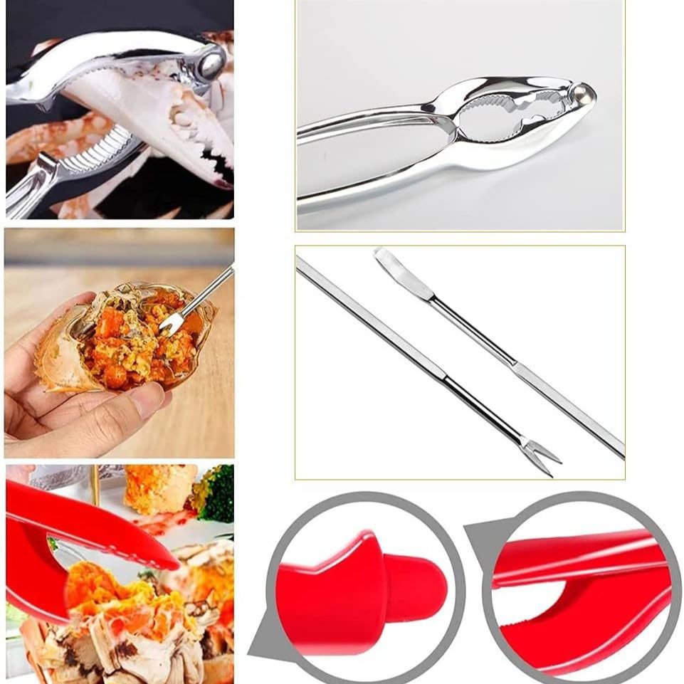 Multifunctional shelling nut clip stainless steel crab pliers household walnut pliers crab eating tool