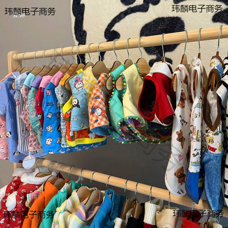 Pet Clothes Hanger Solid Wood Clothes Hanger Bedroom Floor-Standing Pet Wardrobe Indoor Kitten Storage Clothes Dog