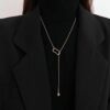 Simple design sense sweater necklace female high sense long necklace niche temperament double sweater chain jewelry wholesale