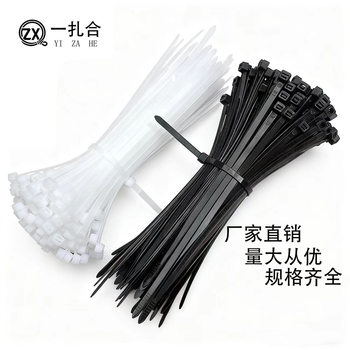 Nylon Cable Ties Self-Locking Fastening Nylon Ties White Black 100 Cable Ties for Bundling Cables and Packing