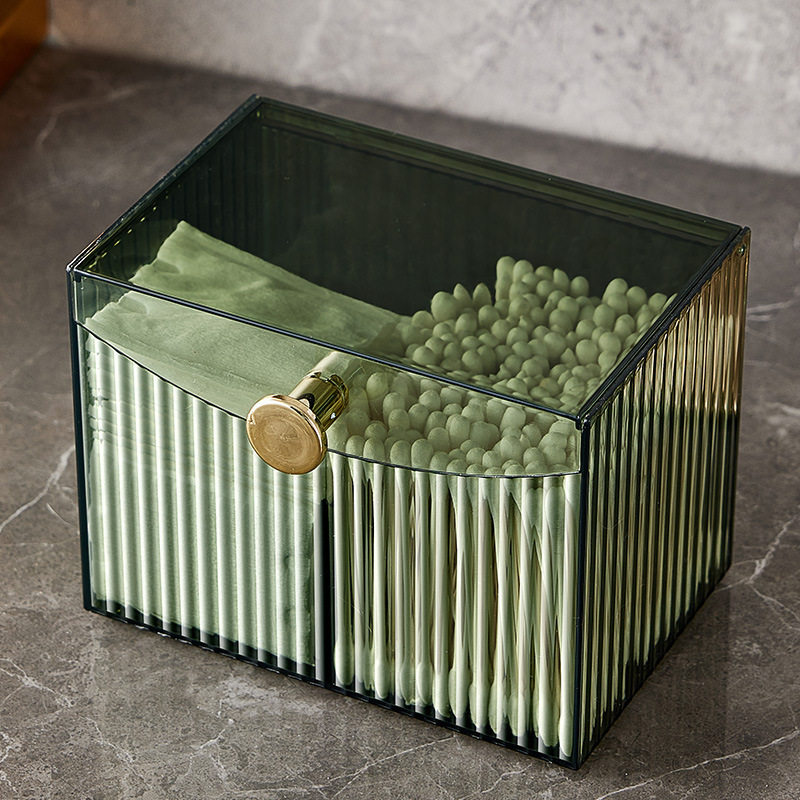 Cosmetic Cotton Pad Storage Box with Lid for Desktop, Toothpick Holder, Household Makeup Brush and Lipstick Organizer, Cosmetics Dressing Table