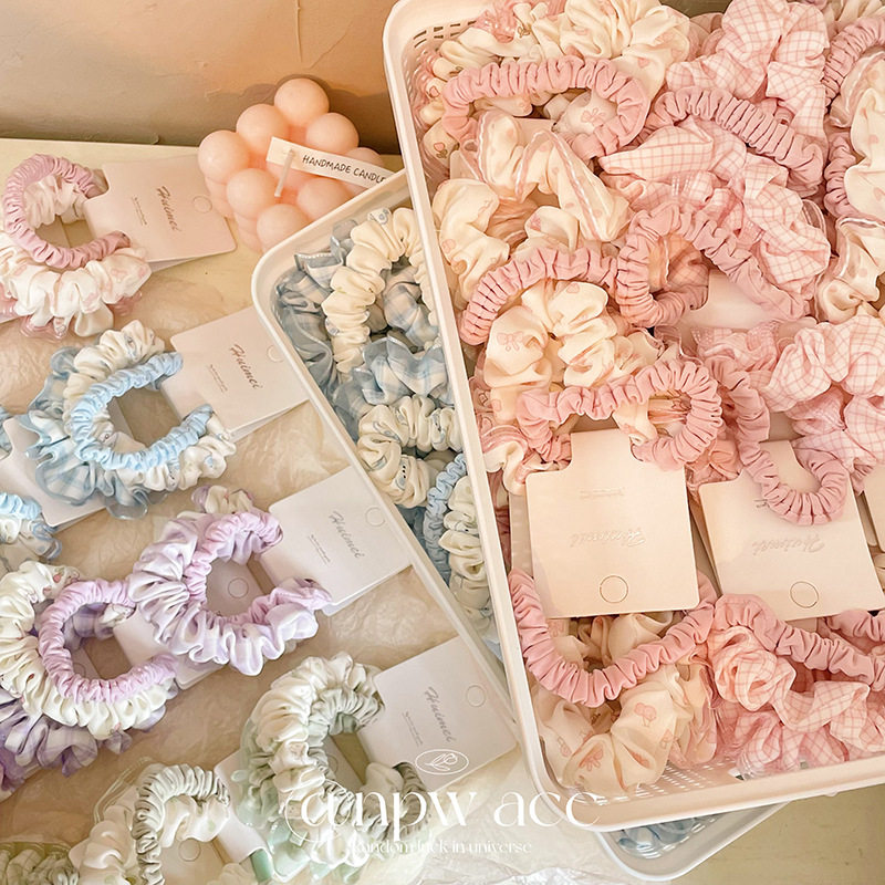 small size Floral Fabric Hair Rope Hair Ring Mori Students Summer Balls Basic Hair Rope Korean Colon Ring suit