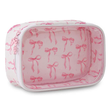 Amazon Cross-Border Transparent Pvc Bow Cosmetic Bag High-Value Toiletry Bag Large-Capacity Cosmetic Storage Bag
